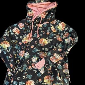 Ampersand Double Hooded Sweatshirt Coming Up Roses